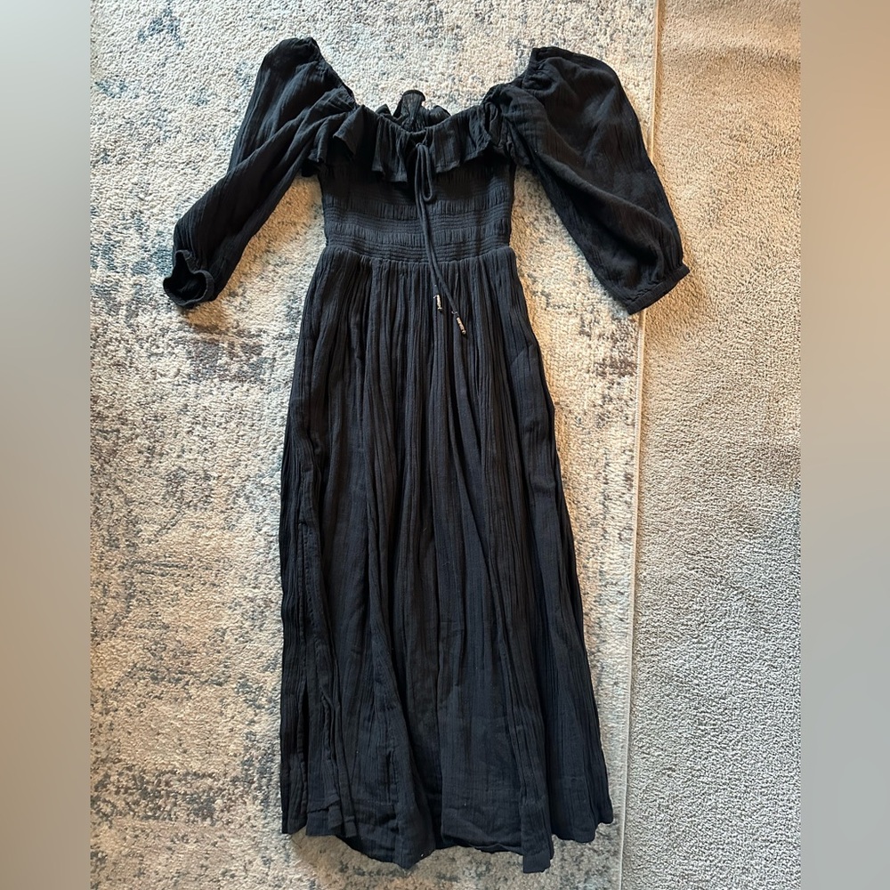 Free People Oasis Midi Dress- Black, size small